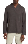 Faherty Herringbone French Terry Beach Hoodie In Washed Black