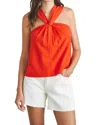 Faherty Bay Twist Top Poppy Red In Multi