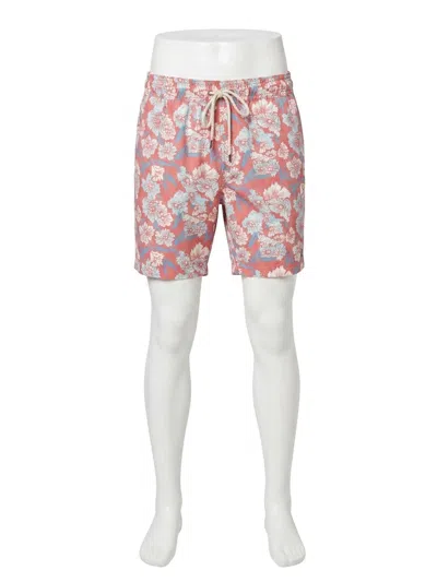 Faherty Beacon Trunk Short In Red Multi-floral