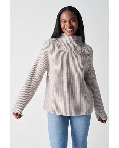 Faherty Bedford Wool-blend Turtleneck Sweater In Gray