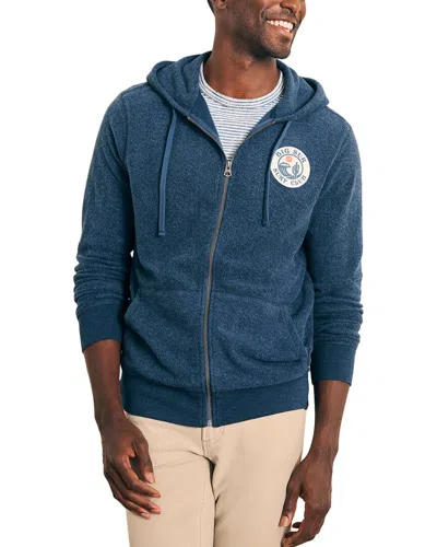 Faherty Big Sur Beach Fleece Zip Hoodie In Deep Navy