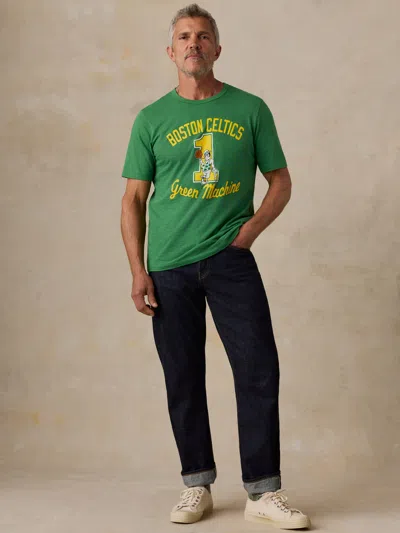 Faherty Boston Celtics Sunwashed Regenerative T-shirt In Green Meadow