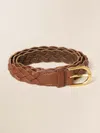 Faherty Braided Belt In Saddle Brown