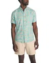Faherty Breeze Short Sleeve Button-down Shirt In Teal Naupa