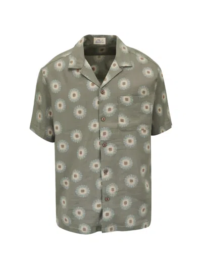 Faherty Breeze Camp Floral Button Shirt In Green