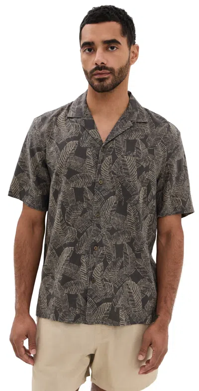 FAHERTY BREEZE CAMP SHIRT GRAPHITE RAINFOREST