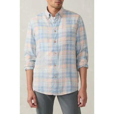 Faherty Long-sleeve Breeze Shirt In Coral River Plaid
