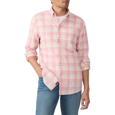 Faherty Breeze Linen Blend Button-down Shirt In Pink