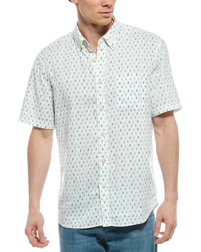 Faherty Breeze Linen-blend Shirt In Multi