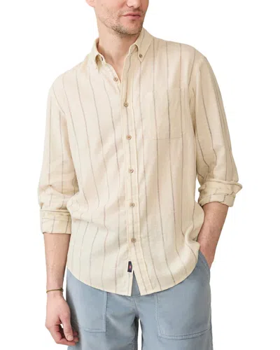 Faherty Regular Fit Button Down Linen Shirt In Sand