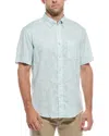 Faherty Breeze Linen-blend Shirt In Green