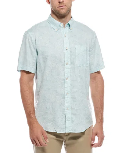 Faherty Breeze Linen-blend Shirt In Green