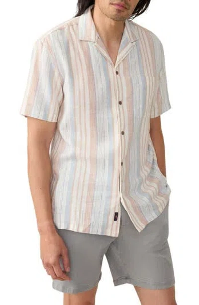 Faherty Breeze Linen Blendcamp Shirt In Multi