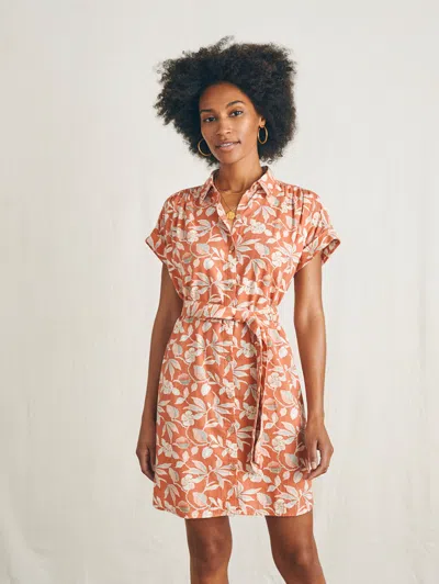 Faherty Breeze Shirtdress In Ginger Floral