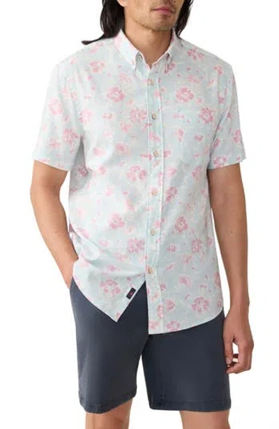 Faherty Short Sleeve Breeze Shirt In Clear Waters Blossom In Pink