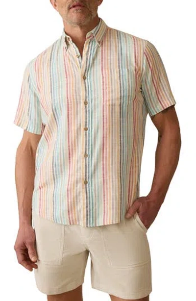 Faherty Breeze Short Sleeve Button-down Shirt In Multi