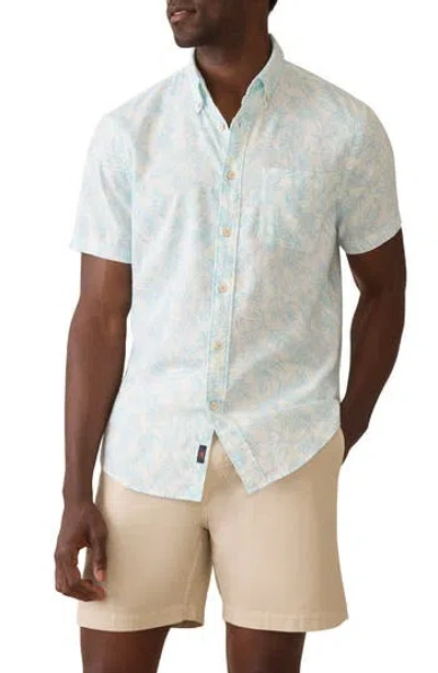 Faherty Breeze Short Sleeve Button-down Shirt In Blue