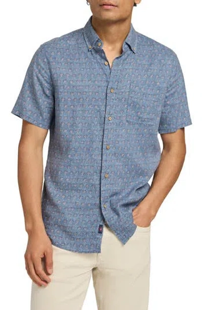Faherty Breeze Short Sleeve Button-down Shirt In Paradise Palm