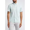 Faherty Breeze Short Sleeve Linen Blend Button-up Shirt In Icey Mist Leaf