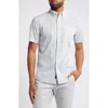 Faherty Breeze Short Sleeve Linen Blend Button-up Shirt In Icey Mist Leaf
