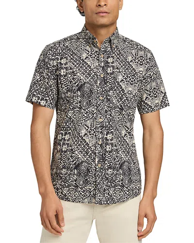 Faherty Breeze Short Sleeve Button-down Shirt In Black Kaul