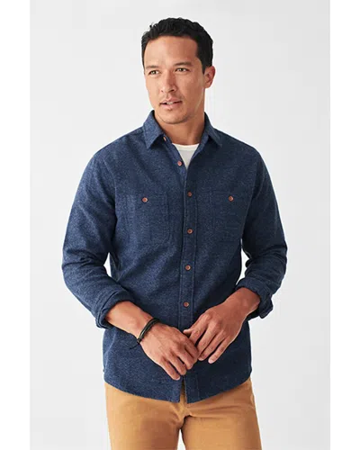 Faherty Brushed Alpine Flannel Shirt In Blue