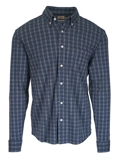 Faherty Button-down Checked Shirt In Blue