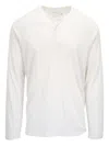 Faherty Buttoned Long-sleeve Henley T-shirt In White