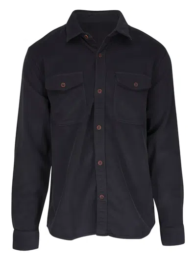 Faherty Buttoned Overshirt In Blue