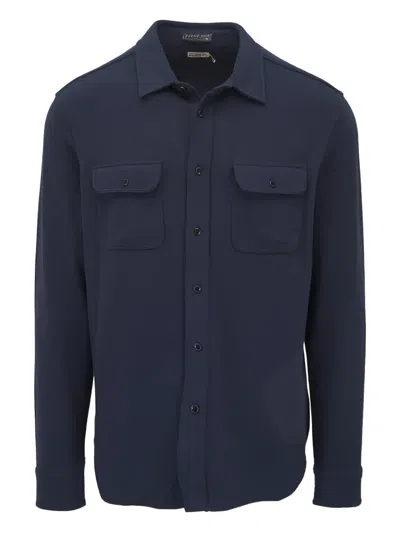 Faherty Buttoned Pocket Shirt In Blue