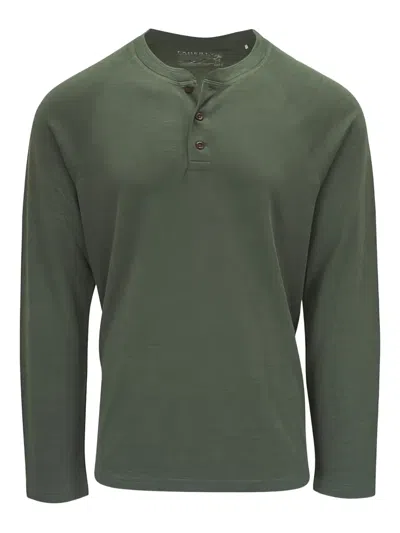 Faherty Buttoned Polo Shirt In Green