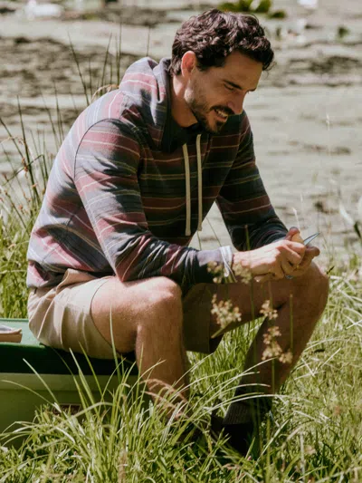Faherty Byron Bay Hoodie In Nighttime Cherry Stripe