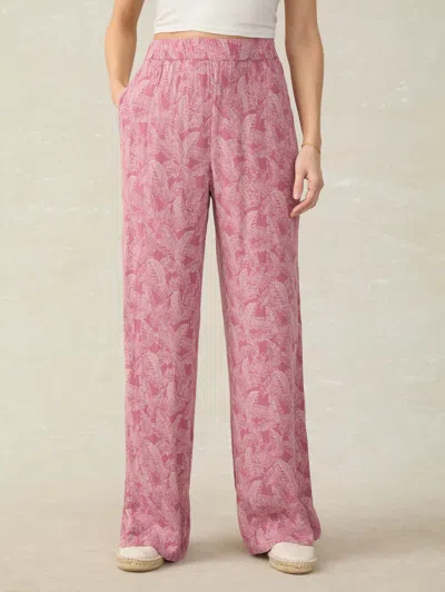 Faherty Cabana Pants In Dusty Rose Banana Leaf