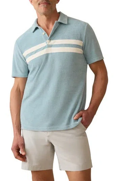 Faherty Cabana Surf Stripe Terry Cloth Polo