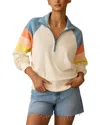 Faherty Cabana Colorblock Terry Cloth Quarter Zip Pullover In Multi