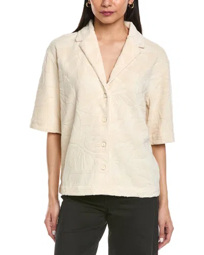 Faherty Cabana Towel Terry Camp Shirt In Neutral