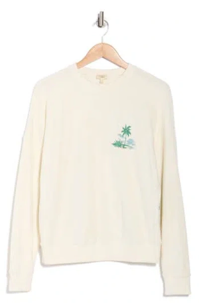Faherty Cabana Towel Terry Crew Sweatshirt In Pink