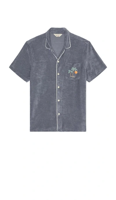 Faherty Cabana Towel Terry Shirt In Gray