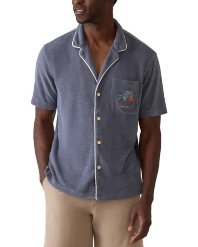 Faherty Cabana Towel Terry Shirt In Blue