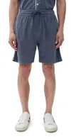 Faherty Cabana Towel Terry Sweatshorts Eastern Storm