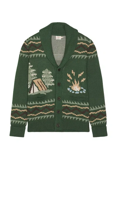 Faherty Camp Cardigan Forest Lake In Green