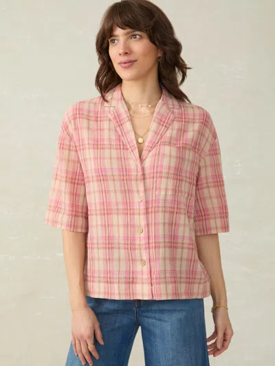 Faherty Canyon Haze Shirt In Terracotta Sunrise Plaid