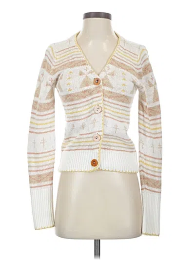 Pre-owned Faherty Cardigan Sweater In Ivory