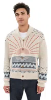 Faherty Shawl Collar Cardigan Sweater In Sand Island