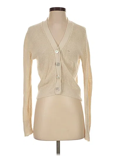 Pre-owned Faherty Cardigan Sweater In Tan
