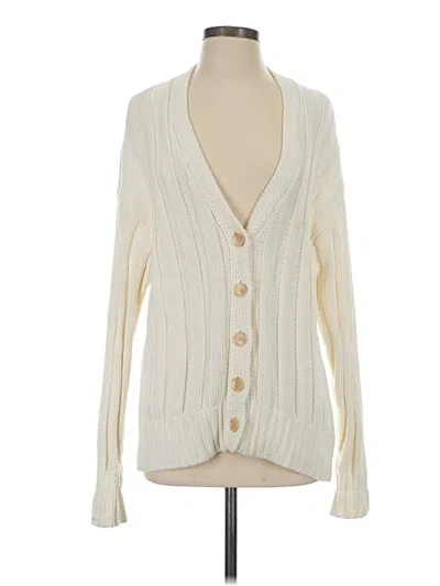 Pre-owned Faherty Cardigan Sweater In White