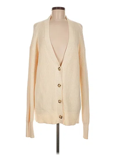 Pre-owned Faherty Cardigan Sweater In White