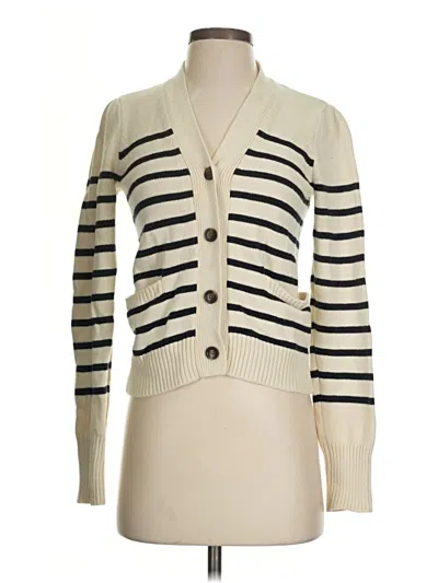 Pre-owned Faherty Cardigan Sweater In White