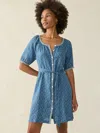 Faherty Carmel Linen Button-up Minidress In Key Largo Blue