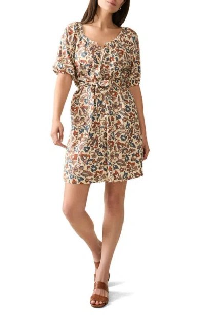 Faherty Carmel Mini Dress In Ginger Maplewood Floral